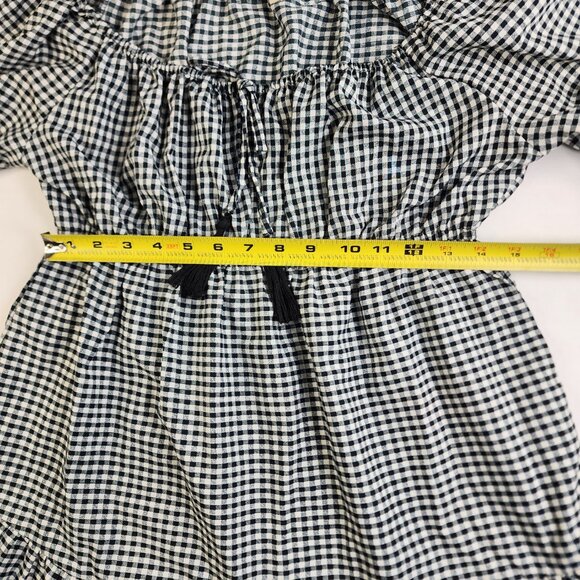 Hint of Blush Womans Small Black White Checkered Dress Size Puff Sleeve Gingham - Picture 6 of 10